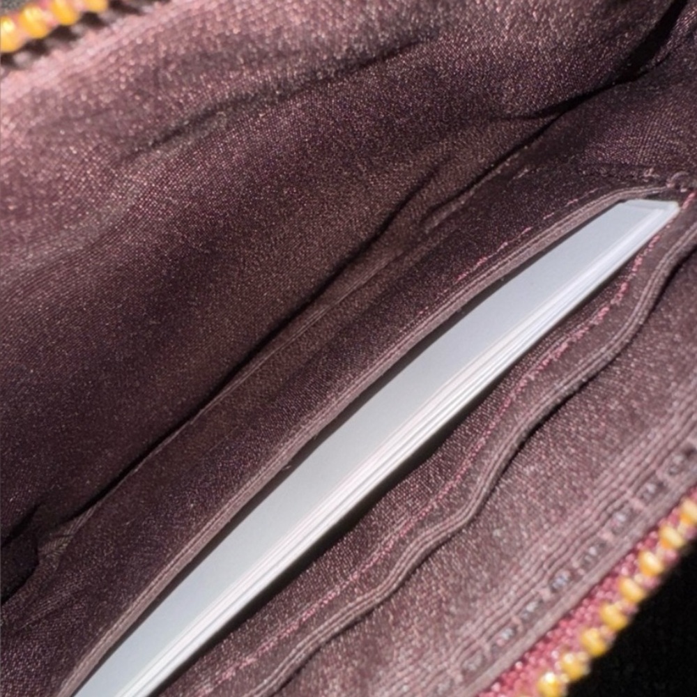 Coach Burgundy Two Toned Leather Wristlet - Picture 4 of 4